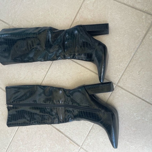 Just Me vegan leather boots new, size 41, shiny finish