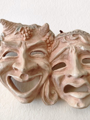 Handmade Theater Masks 1963 Decorative Wall Art