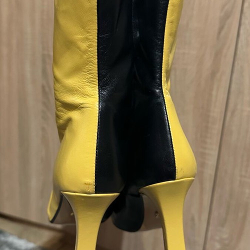 Zara leather boots used, size 39, black and yellow