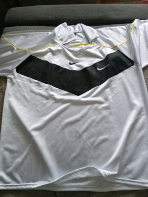 Nike vintage football shirt Silver Tag 90s double Swoosh logo size L white black yellow