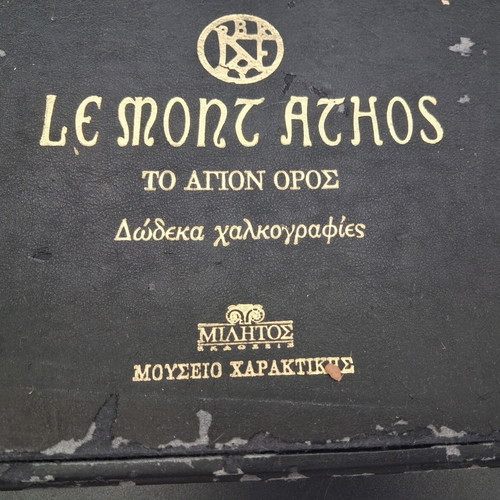 Le Mont Athos Art Album used with 12 large chalcographies by L. Kogevinas