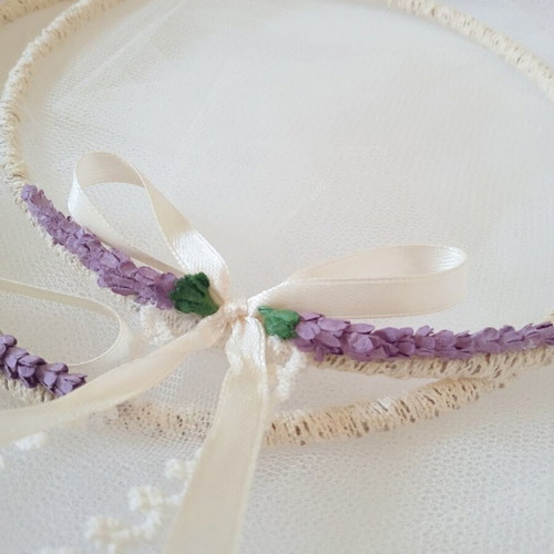 Handmade wedding crowns new with lavender decoration and boutonnieres