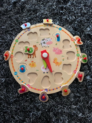 Wooden puzzle clock used