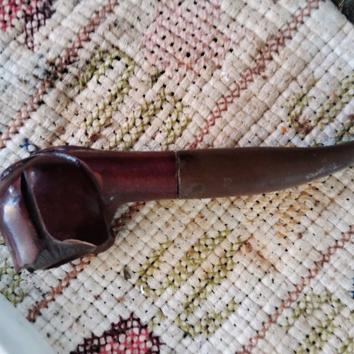 Tobacco pipe made of walnut wood like new, handmade from Southern Italy