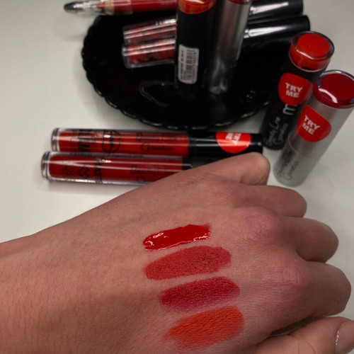 Total Red makeup products new with 2 lipsticks, lipgloss and lip pencils