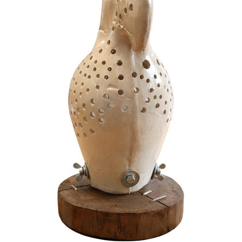Ceramic lamp author original new on wooden base
