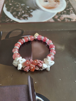 Handmade bracelet with natural stones and beads, custom made