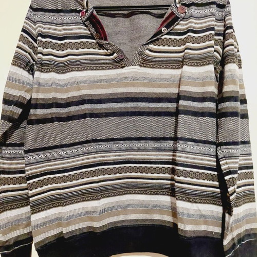 Striped long-sleeve shirt like new, size M, black and white