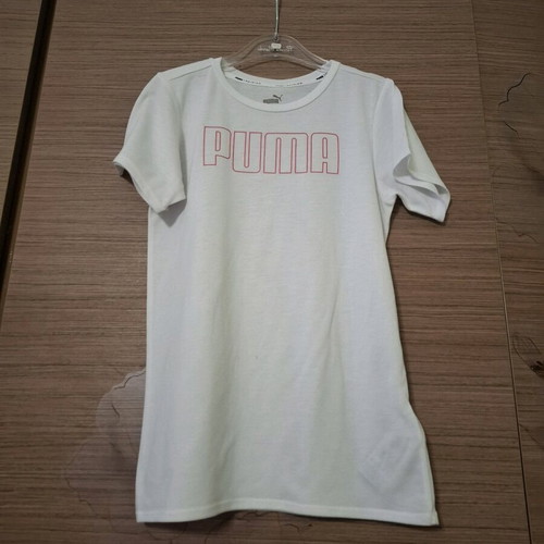PUMA girls' white shirt with pink letters, like new