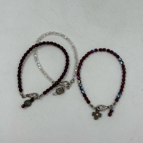 Set of 3 handmade 90s beaded bracelets multicolor like new