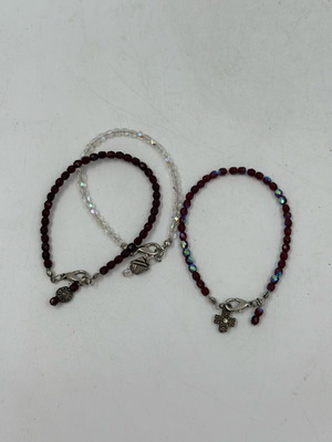 Set of 3 handmade 90s beaded bracelets multicolor like new