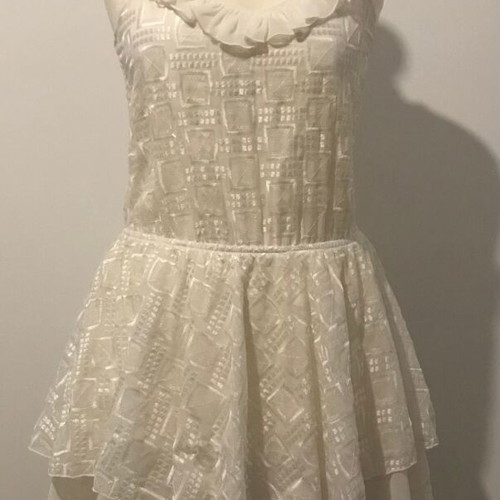 Bershka mini dress with adjustable straps, new, white-ivory, size S