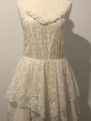 Bershka mini dress with adjustable straps, new, white-ivory, size S