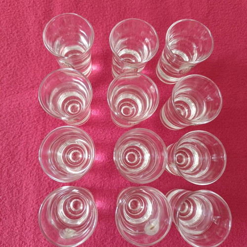 Liqueur decanter and 12 glasses crystal with silver decoration like new