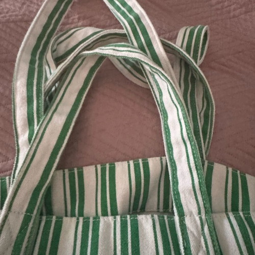 Tote beach bag H&M used, white and green shoulder bag