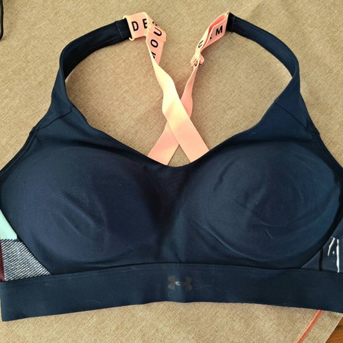 Under Armour sports bra new, size LG, blue