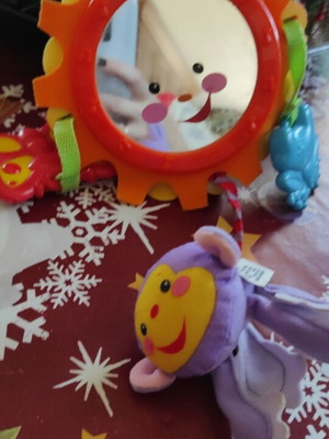 Fisher Price musical hanging toy used with free rattle