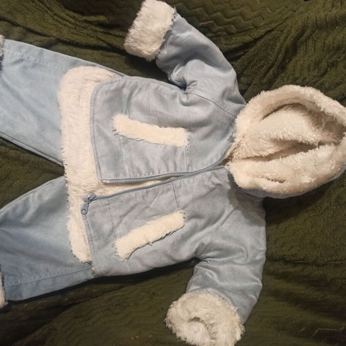 Mother Care winter set for 3-6 months baby used, soft blue