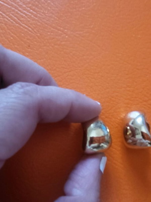 Steel earrings new, gold-colored