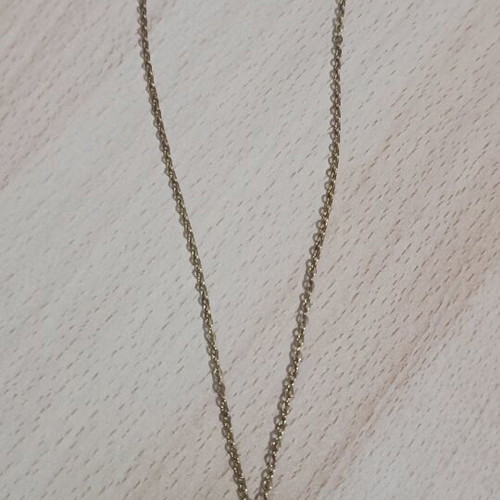 Steel necklace new gold with blue stone, length 45cm