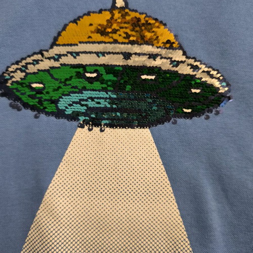 Dpam sweatshirt like new with color-changing sequins, size 140cm