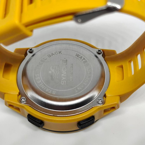 Synoke digital sports watch with yellow strap new