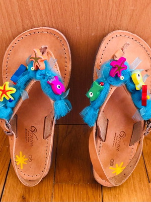 Χειροποίητα παιδικά δερμάτινα σανδάλια Venna 100% δέρμα, νούμερο 28, σαν καινούργια