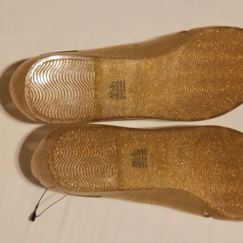 Mango ballerina jelly shoes size 38 new beige gold