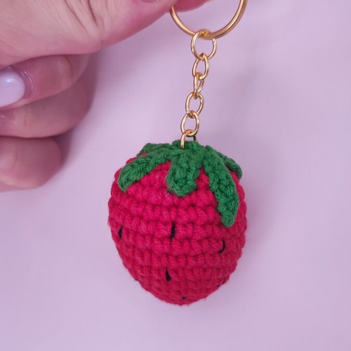 Strawberry Keychain new, red