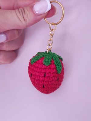 Strawberry Keychain new, red