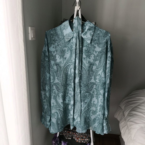 Vassia Kostara shirt like new, one size with scarf and studs detail