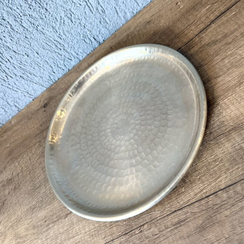 Handmade Hammered Metal Serving Tray new, aluminum 24x24 cm