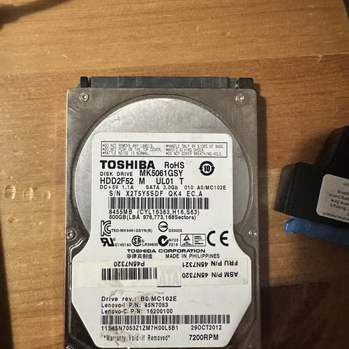 Toshiba 500GB 2.5 inch HDD