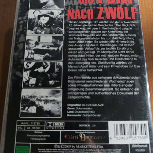 Bis Fünf nach Zwölf DVD like new, World War II historical documentary