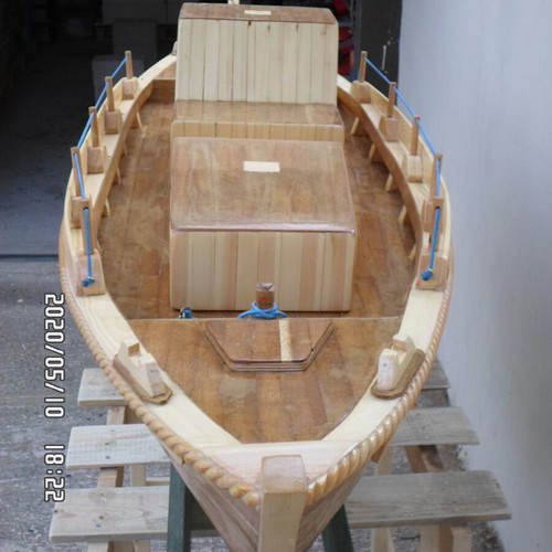Wooden model boat Tserniki handmade decorative 2 meters