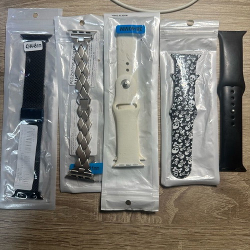 Apple Watch straps pack of 5, new except black
