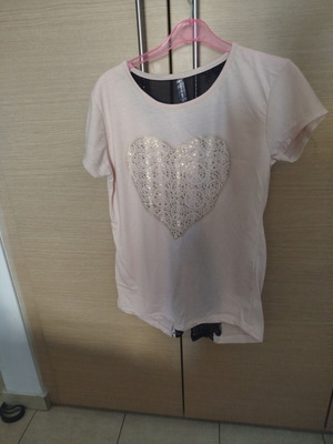 Cotton blouse Jet Fashion new, short sleeve with lace and bows