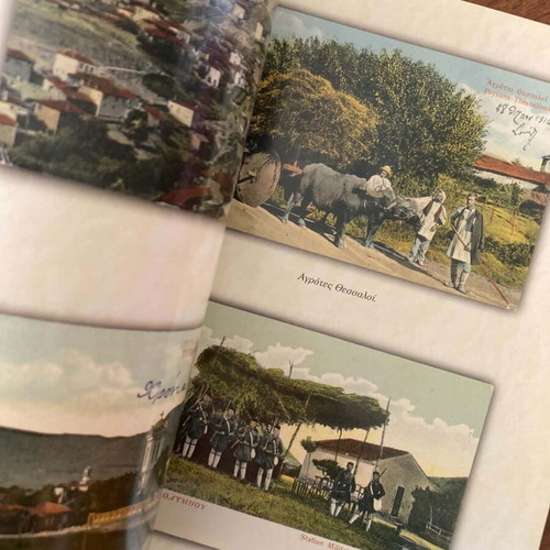 Stefanos Stournaras Photographer Volos Book Album with Postcards used