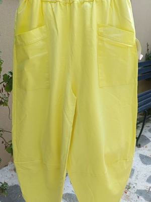 Cotton Salvari pants one size yellow new, made in Italy