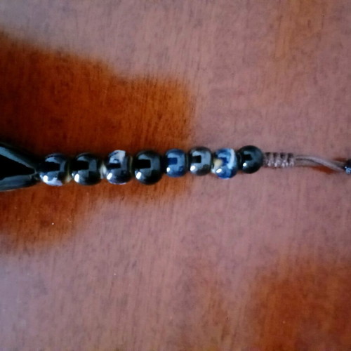 Coccaline necklace with black and blue leather new