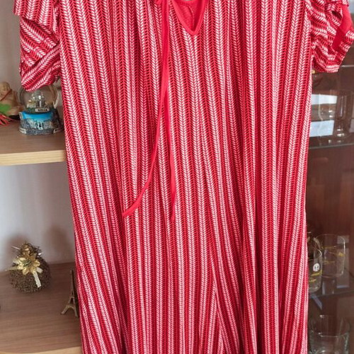 Red striped jumpsuit XL like new with wide leg and cutout back