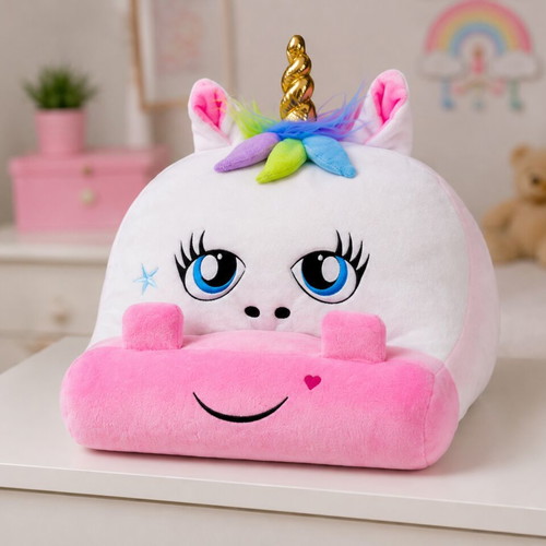 Cuddly Reader Unicorn reading pillow and tablet stand for kids