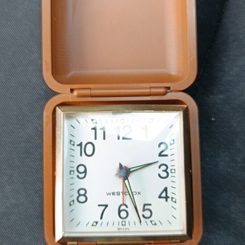 Westclox travel alarm clock used, analog, tabletop