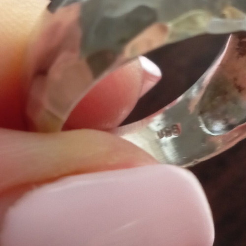 Silver ring 950 handmade, forged, like new, size 56-57