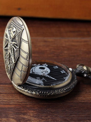 Συλλεκτικό ρολόι τσέπης Jack Skellington Nightmare Before Christmas, αντίκε μπρούτζος
