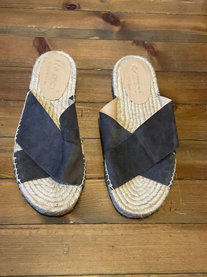 Maypol straw sandals with suede leather, new, size 40, brown
