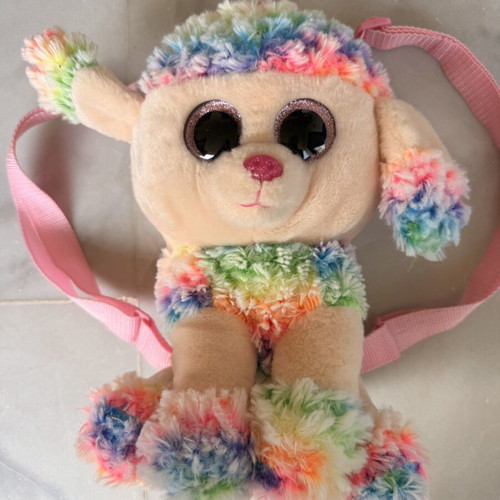 Ty Beanie Plush Kids Backpack like new, colorful animal design