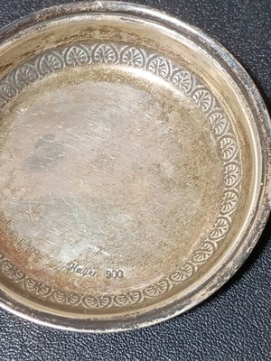 Ασημένια πιατάκια 900 μεταχειρισμένα, 2 τεμάχια, διάμετρος 6cm