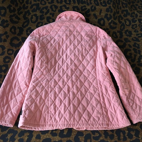 Barbour pink ladies microfiber quilted jacket used, size 12