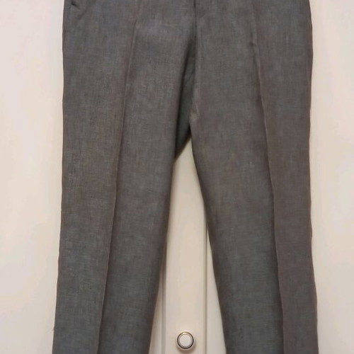 Aslanis pants new, 100% linen, gray, size M